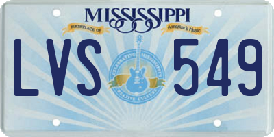 MS license plate LVS549