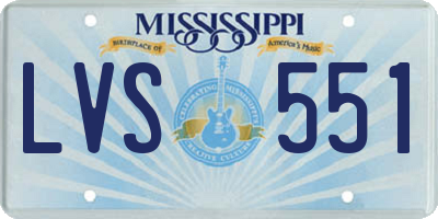 MS license plate LVS551