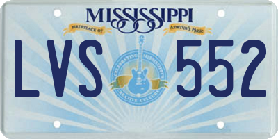 MS license plate LVS552