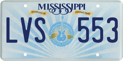 MS license plate LVS553