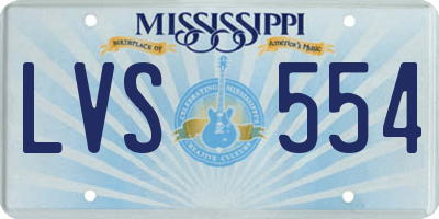 MS license plate LVS554