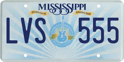 MS license plate LVS555