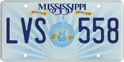 MS license plate LVS558