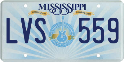 MS license plate LVS559