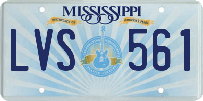 MS license plate LVS561