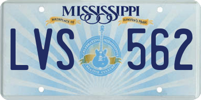 MS license plate LVS562