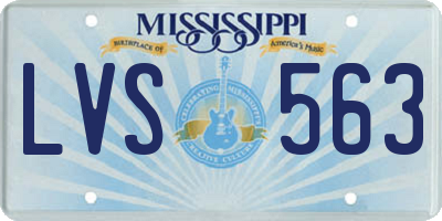 MS license plate LVS563