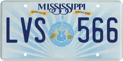 MS license plate LVS566