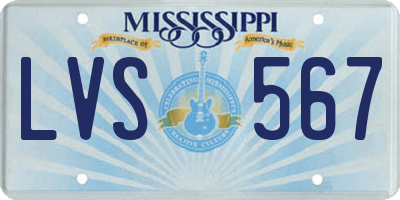 MS license plate LVS567