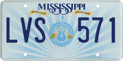 MS license plate LVS571