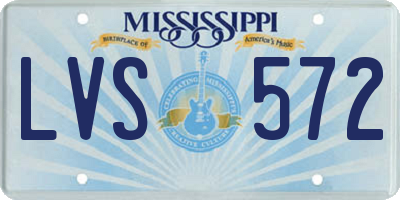 MS license plate LVS572