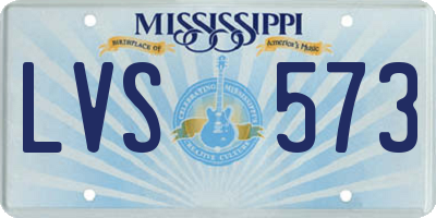 MS license plate LVS573