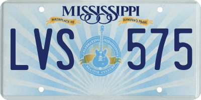 MS license plate LVS575