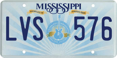 MS license plate LVS576