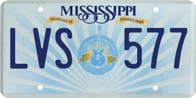 MS license plate LVS577