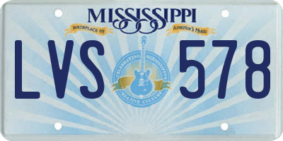 MS license plate LVS578