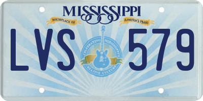 MS license plate LVS579