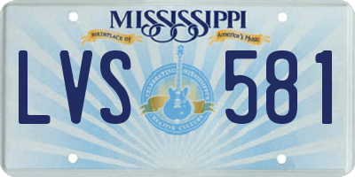 MS license plate LVS581