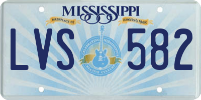 MS license plate LVS582