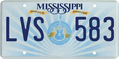 MS license plate LVS583