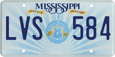 MS license plate LVS584