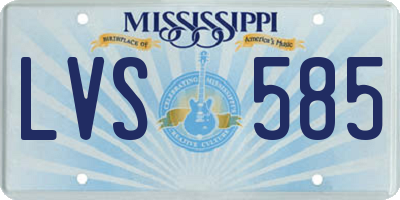 MS license plate LVS585