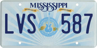 MS license plate LVS587