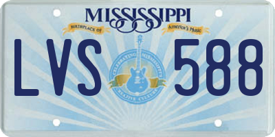 MS license plate LVS588