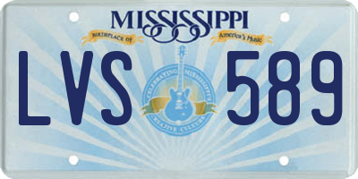 MS license plate LVS589