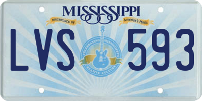 MS license plate LVS593