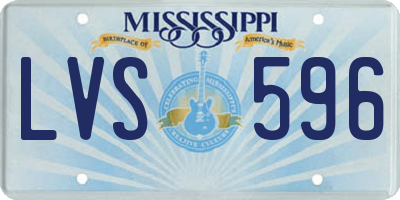 MS license plate LVS596