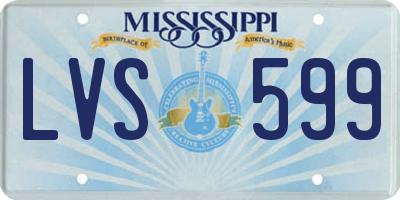 MS license plate LVS599