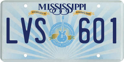 MS license plate LVS601