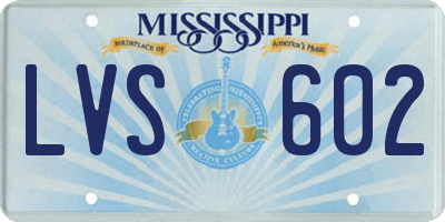 MS license plate LVS602