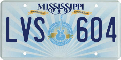 MS license plate LVS604