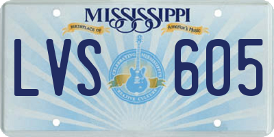 MS license plate LVS605