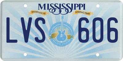 MS license plate LVS606