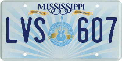 MS license plate LVS607