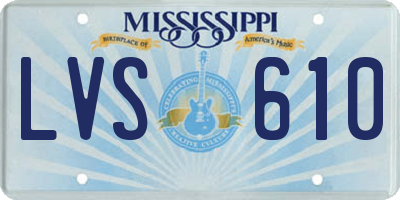 MS license plate LVS610