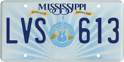 MS license plate LVS613