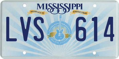 MS license plate LVS614