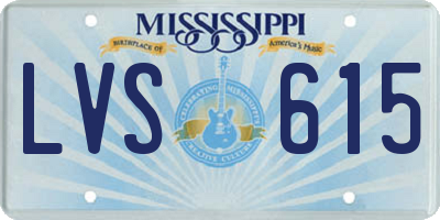 MS license plate LVS615