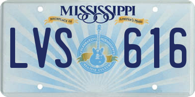 MS license plate LVS616