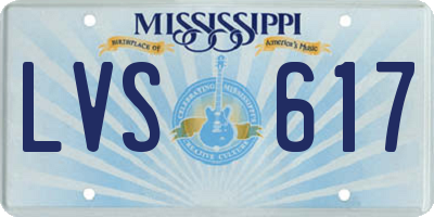 MS license plate LVS617