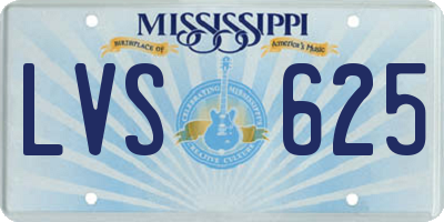 MS license plate LVS625