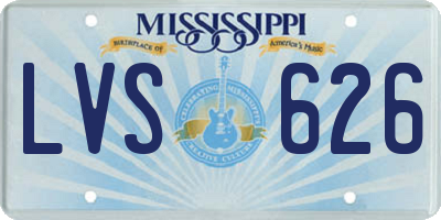 MS license plate LVS626