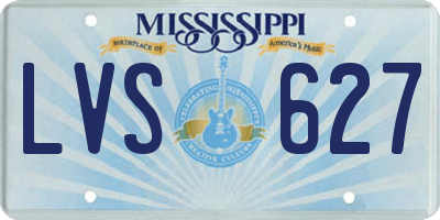 MS license plate LVS627