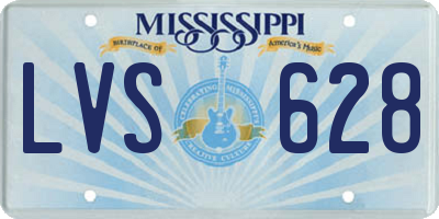 MS license plate LVS628