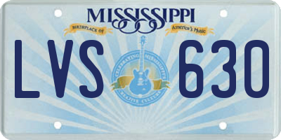 MS license plate LVS630