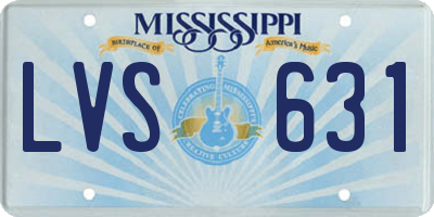 MS license plate LVS631
